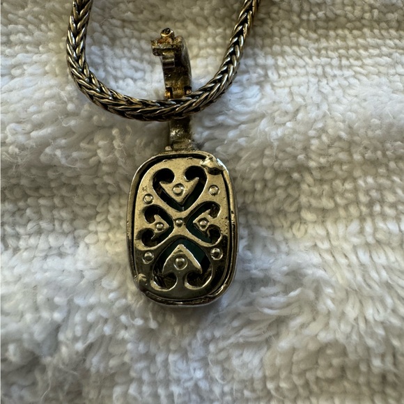 BLUE TOPAZ CRYSTAL NECKLACE | SILVER AND GOLD - Picture 9 of 9